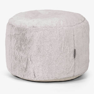 Pieni Pyöreä Rahi Jakkara - Kanitekoturkis Vaaleanharmaa