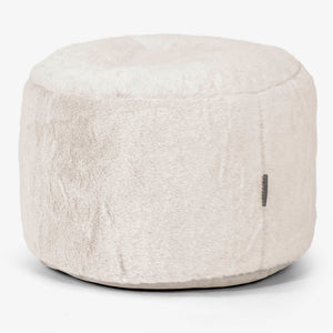 Pieni Pyöreä Rahi Jakkara - Kanitekoturkis Valkoinen