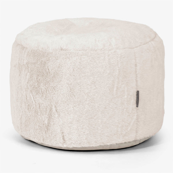 Pieni Pyöreä Rahi Jakkara - Kanitekoturkis Valkoinen 01