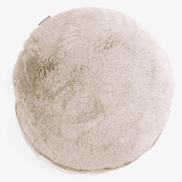 Pyöreä Tyynynsuojus 50cm - Kanitekoturkis Kullanruskea 01