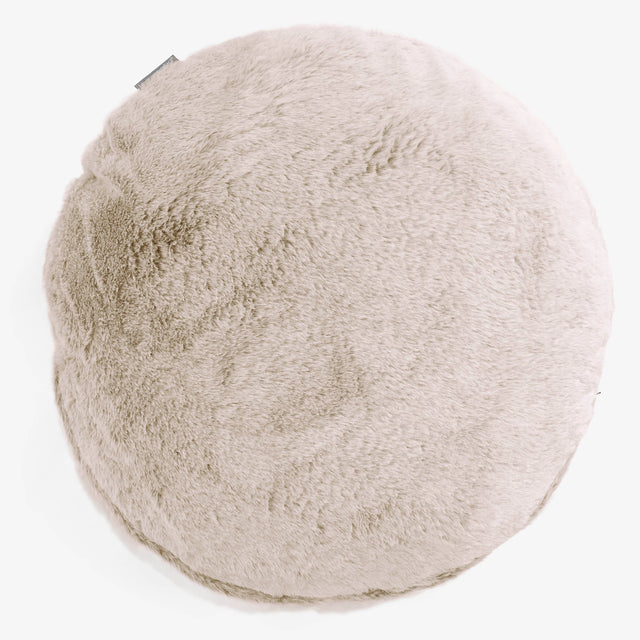 Pyöreä Tyynynsuojus 50cm - Kanitekoturkis Kullanruskea 01