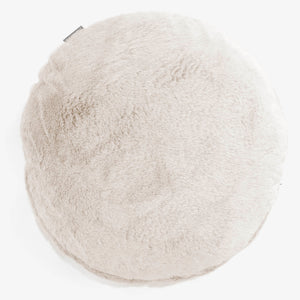 Pyöreä Tyynynsuojus 50cm - Kanitekoturkis Valkoinen