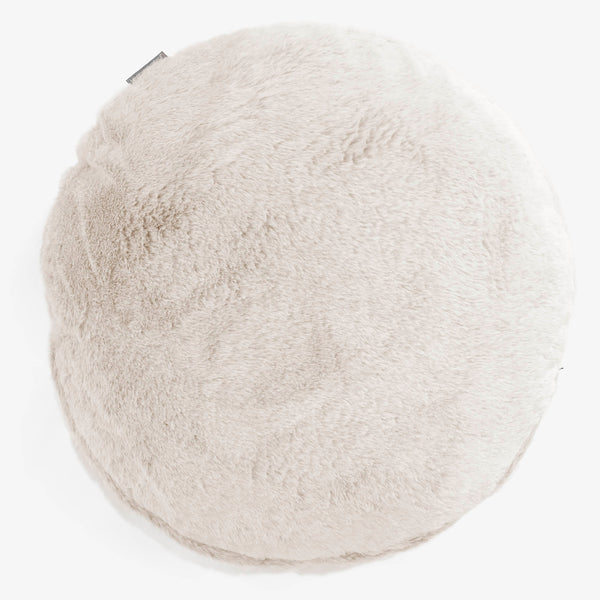 Pyöreä Tyynynsuojus 50cm - Kanitekoturkis Valkoinen 01