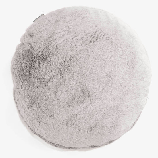 Pyöreä Tyynynsuojus 50cm - Kanitekoturkis Vaaleanharmaa 01