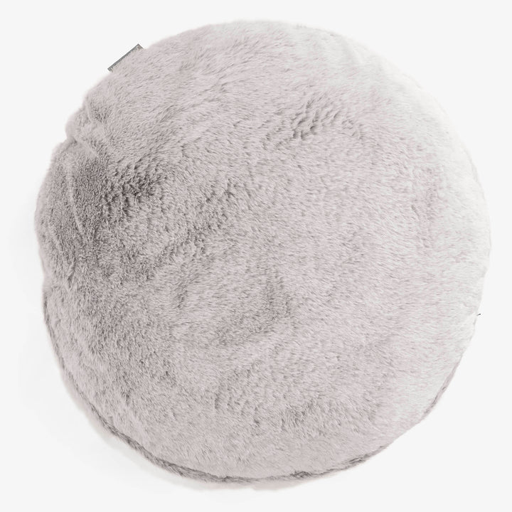 Pyöreä Tyynynsuojus 50cm - Kanitekoturkis Vaaleanharmaa 01