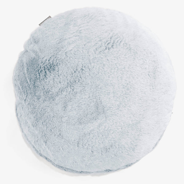 Pyöreä Tyynynsuojus 50cm - Kanitekoturkis Puuterinsininen 01