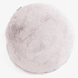 Pyöreä Tyynynsuojus 50cm - Kanitekoturkis Puuteripinkki