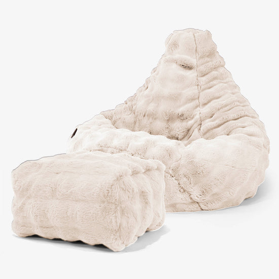 Säkkituoli Lepotuoli - Tekoturkis Kupla Kerman 01