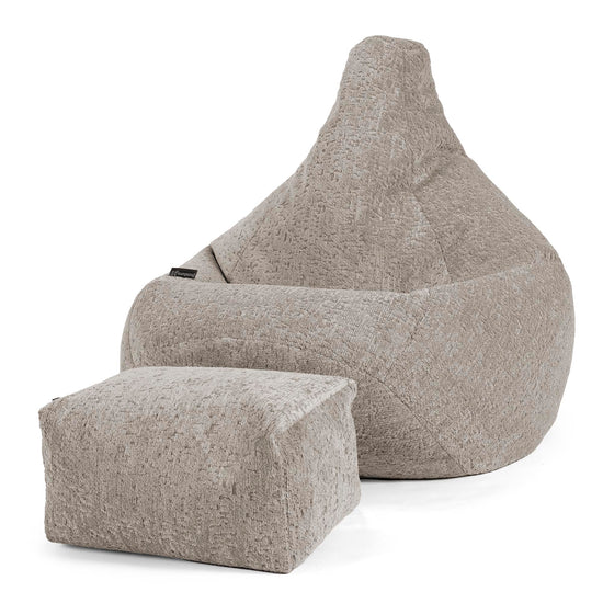 Säkkituoli Lepotuoli - Ylellinen Chenille Harmaa 01