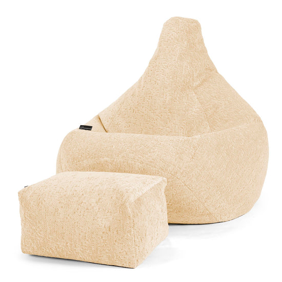 Säkkituoli Lepotuoli - Ylellinen Chenille Norsunluu 01