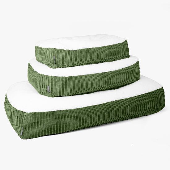 Sloucher Medium Koiranpeti - Sherpa & Vakosametti Metsänvihreä 02