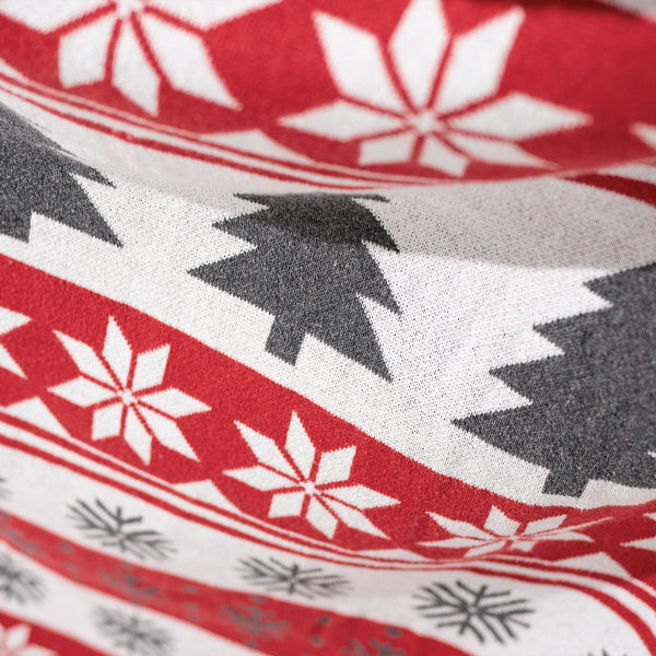 Huopa - Neulottu Joulun Fairisle Punainen Fabric Close-up Image