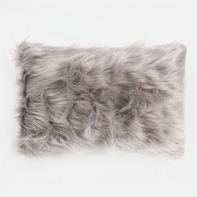 Tyynynsuojus 35 x 50cm - Mongolialainen Tekoturkis Harmaa 01