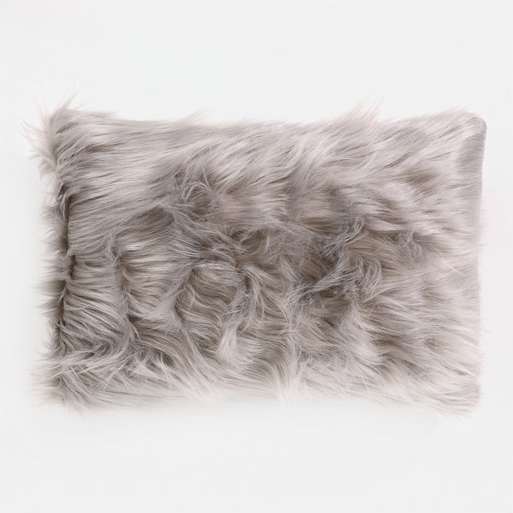 Tyynynsuojus 35 x 50cm - Mongolialainen Tekoturkis Harmaa 01