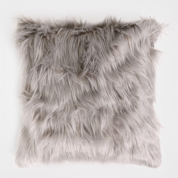 Tyynynsuojus 47 x 47cm - Mongolialainen Tekoturkis Harmaa 01