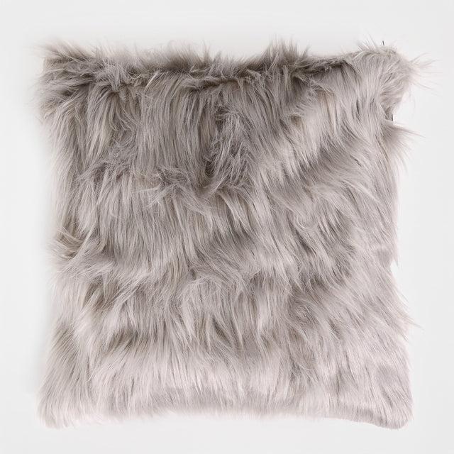 Tyynynsuojus 47 x 47cm - Mongolialainen Tekoturkis Harmaa 01