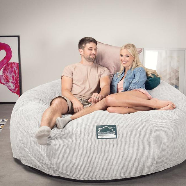 LOUNGE PUG, CloudSac 3000 XXL - Jättisuuri Muistivaahtotäytteinen Säkkituolisohva - Pompula Norsunluu