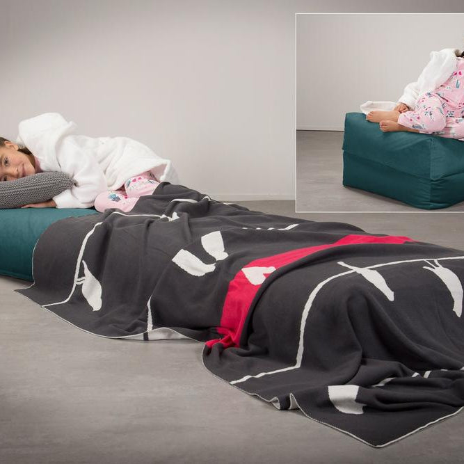 LOUNGE PUG, Avery - Futon-vuodetuoli Yksittäinen - Sametti Turkoosi