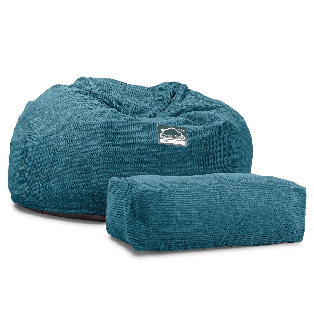 LOUNGE PUG, CloudSac 1010 XXL - Jättisuuri Muistivaahtotäytteinen XXL Säkkituolisohva (UUSI MALLI) - Pompula Turkoosi