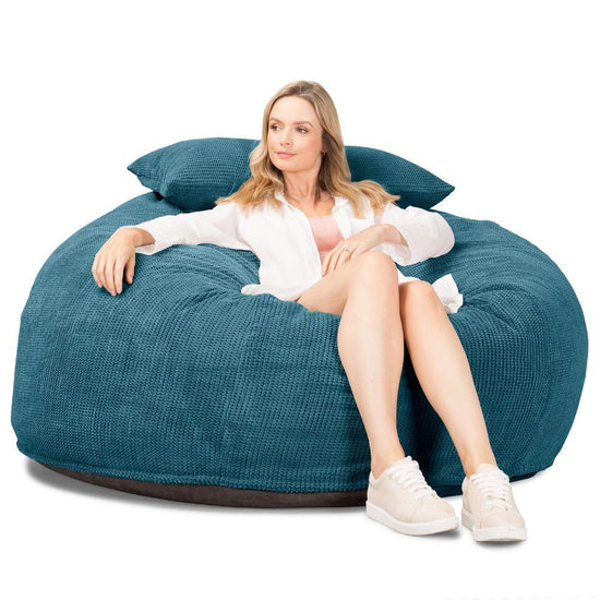 LOUNGE PUG, CloudSac 1010 XXL - Jättisuuri Muistivaahtotäytteinen XXL Säkkituolisohva (UUSI MALLI) - Pompula Turkoosi