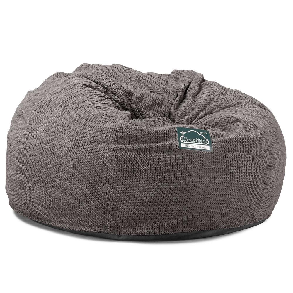 LOUNGE PUG, CloudSac 1010 XXL - Jättisuuri Muistivaahtotäytteinen XXL Säkkituolisohva (UUSI MALLI) - Pompula Hiilen harmaa