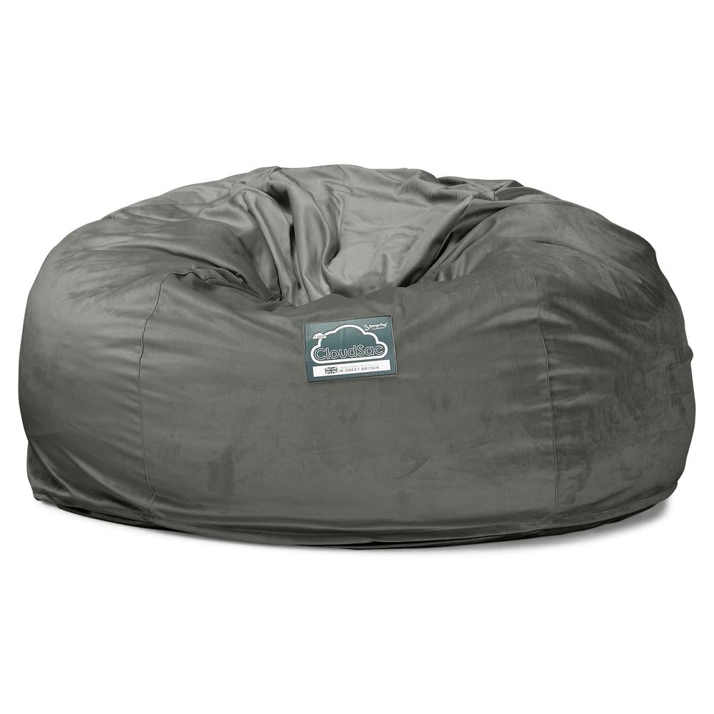 LOUNGE PUG, CloudSac 1010 XXL - Jättisuuri Muistivaahtotäytteinen XXL Säkkituolisohva (UUSI MALLI) - Sametti Grafiitti
