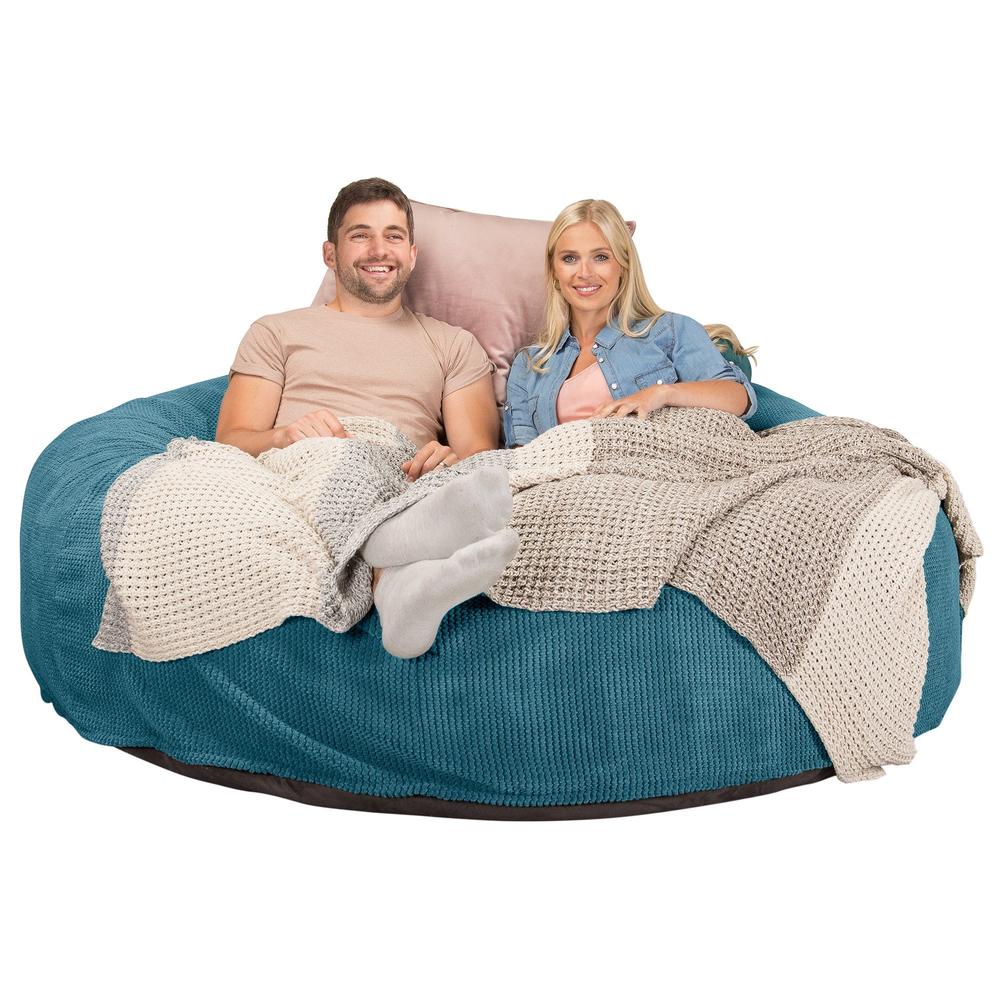LOUNGE PUG, CloudSac 3000 XXL - Jättisuuri Muistivaahtotäytteinen Säkkituolisohva - Pompula Turkoosi
