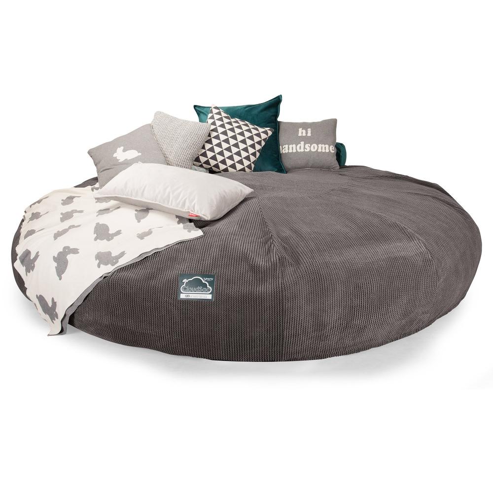 LOUNGE PUG, CloudSac 5000 XXXXXL - Suuri Muistivaahtotäytteinen Säkkituolisohva - Pompula Hiilen harmaa