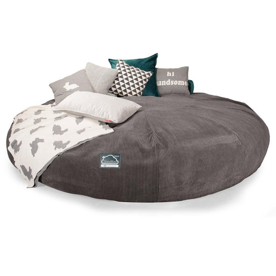 LOUNGE PUG, CloudSac 5000 XXXXXL - Suuri Muistivaahtotäytteinen Säkkituolisohva - Pompula Hiilen harmaa