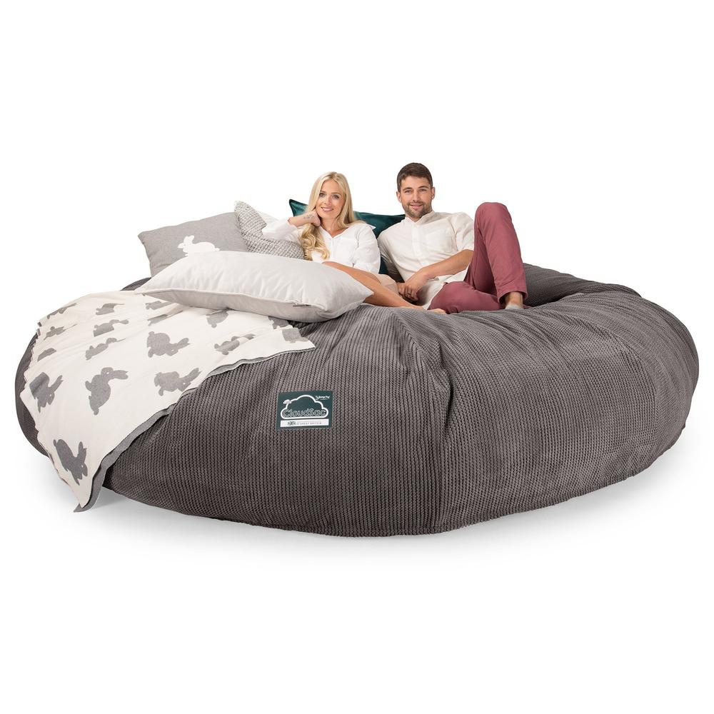 LOUNGE PUG, CloudSac 5000 XXXXXL - Suuri Muistivaahtotäytteinen Säkkituolisohva - Pompula Hiilen harmaa
