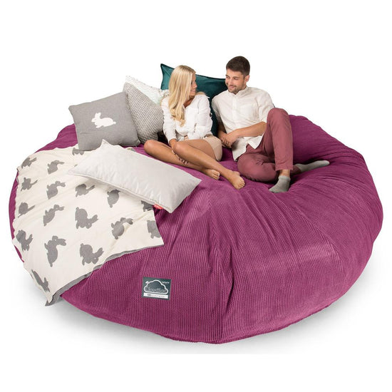 LOUNGE PUG, CloudSac 5000 XXXXXL - Suuri Muistivaahtotäytteinen Säkkituolisohva - Pompula Vaaleanpunainen