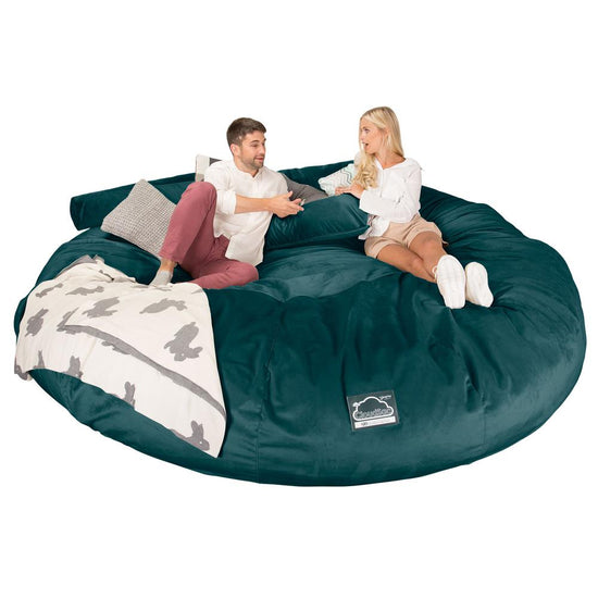 LOUNGE PUG, CloudSac 5000 XXXXXL - Suuri Muistivaahtotäytteinen Säkkituolisohva - Sametti Turkoosi