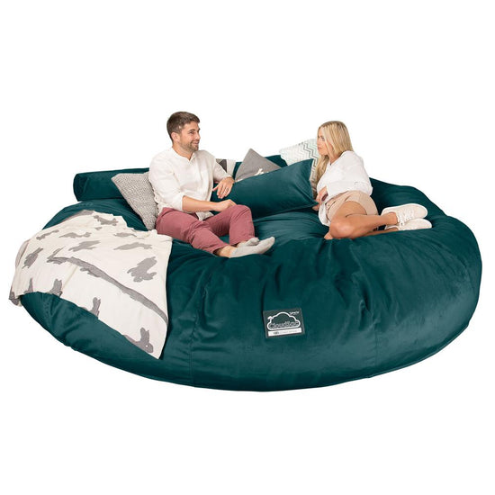 LOUNGE PUG, CloudSac 5000 XXXXXL - Suuri Muistivaahtotäytteinen Säkkituolisohva - Sametti Turkoosi