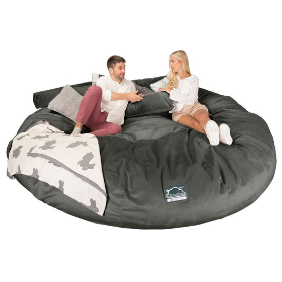 LOUNGE PUG, CloudSac 5000 XXXXXL - Suuri Muistivaahtotäytteinen Säkkituolisohva - Sametti Grafiitti