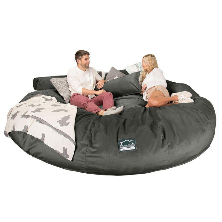 LOUNGE PUG, CloudSac 5000 XXXXXL - Suuri Muistivaahtotäytteinen Säkkituolisohva - Sametti Grafiitti