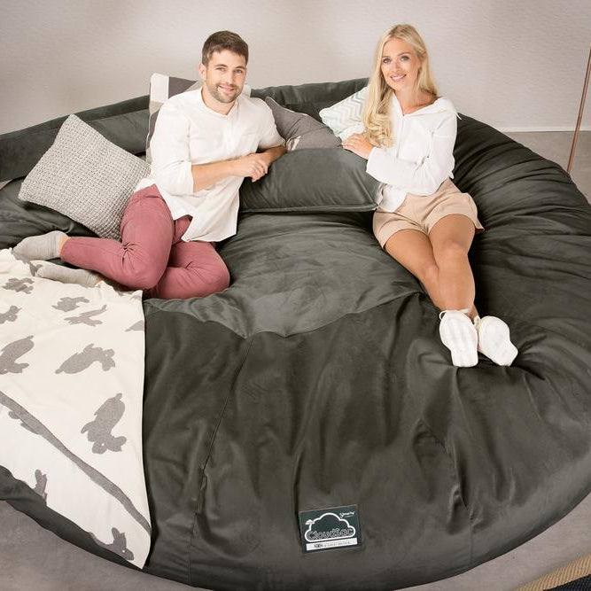 LOUNGE PUG, CloudSac 5000 XXXXXL - Suuri Muistivaahtotäytteinen Säkkituolisohva - Sametti Grafiitti