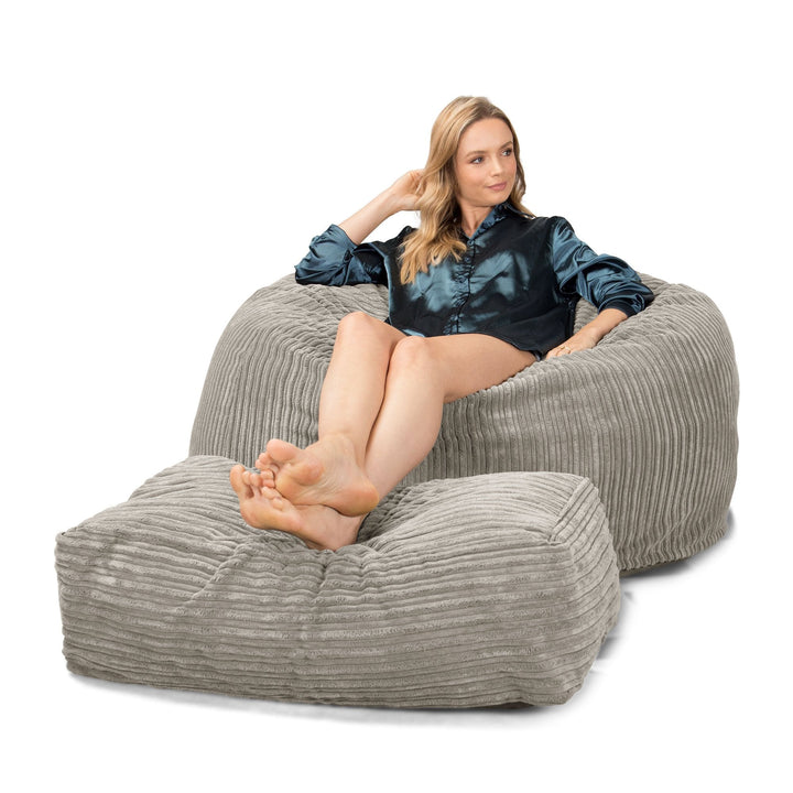 LOUNGE PUG, CloudSac 510 XL - X Suuri Muistivaahtotäytteinen Säkkituoli (UUSI MALLI) - Vakosametti Minkki