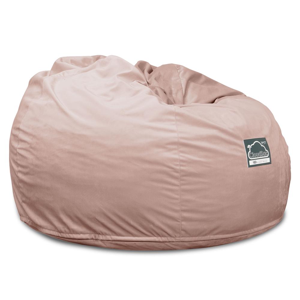 LOUNGE PUG, CloudSac 510 XL - X Suuri Muistivaahtotäytteinen Säkkituoli (UUSI MALLI) - Sametti Vaaleanpunainen
