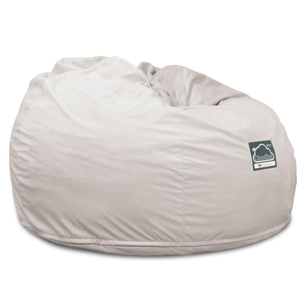 LOUNGE PUG, CloudSac 510 XL - X Suuri Muistivaahtotäytteinen Säkkituoli (UUSI MALLI) - Sametti Hopea