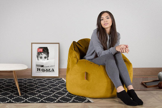 LOUNGE PUG®, Säkkituoli Nojatuoli 'Halaus', Tuoli, Sametti Kulta