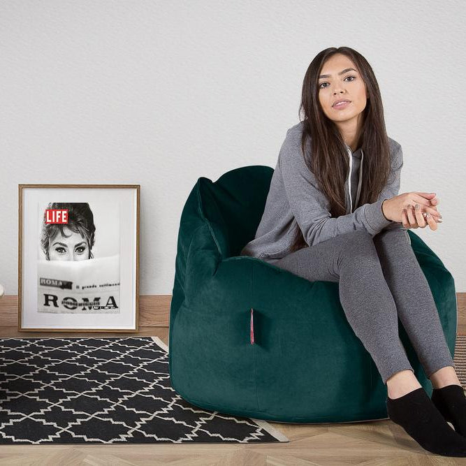 LOUNGE PUG®, Säkkituoli Nojatuoli 'Halaus', Tuoli, Sametti Turkoosi