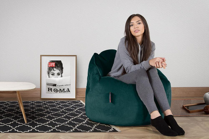 LOUNGE PUG®, Säkkituoli Nojatuoli 'Halaus', Tuoli, Sametti Turkoosi