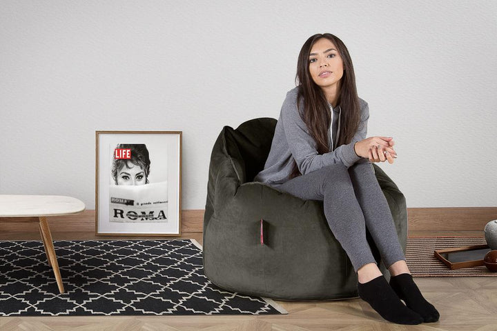 LOUNGE PUG®, Säkkituoli Nojatuoli 'Halaus', Tuoli, Sametti Grafiitti