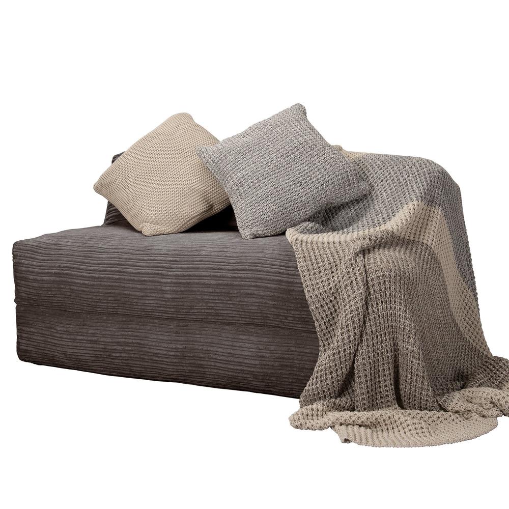LOUNGE PUG, Avery - Futon-vuodetuoli Kaksinkertainen - Vakosametti Grafiitti