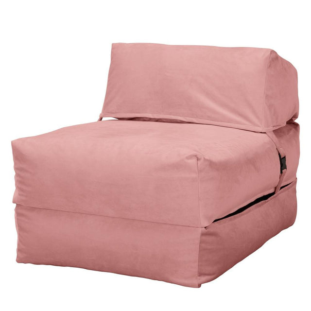 LOUNGE PUG, Avery - Futon-vuodetuoli Yksittäinen - Sametti Vaaleanpunainen
