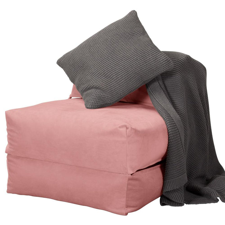 LOUNGE PUG, Avery - Futon-vuodetuoli Yksittäinen - Sametti Vaaleanpunainen