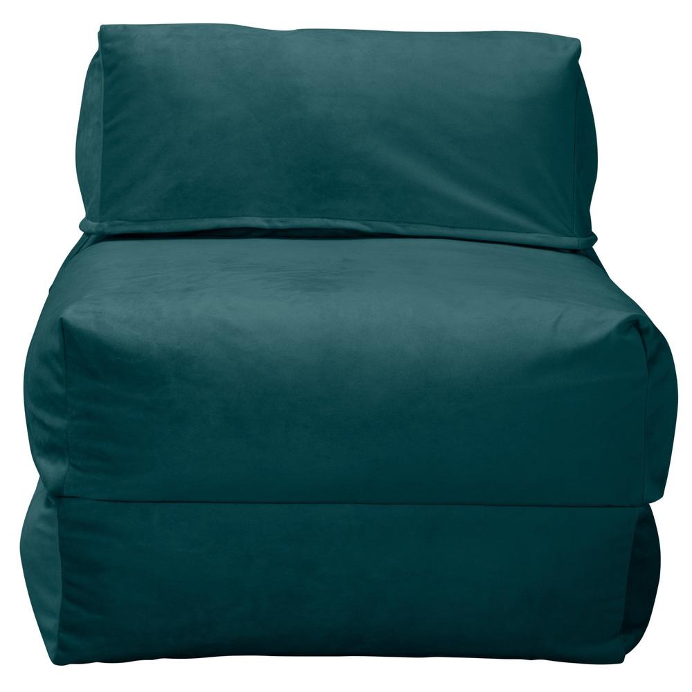 LOUNGE PUG, Avery - Futon-vuodetuoli Yksittäinen - Sametti Turkoosi