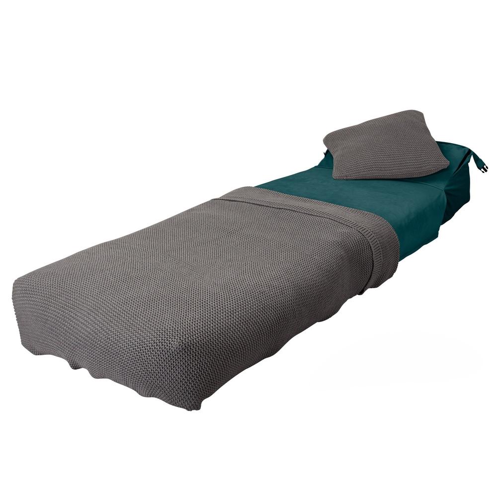 LOUNGE PUG, Avery - Futon-vuodetuoli Yksittäinen - Sametti Turkoosi