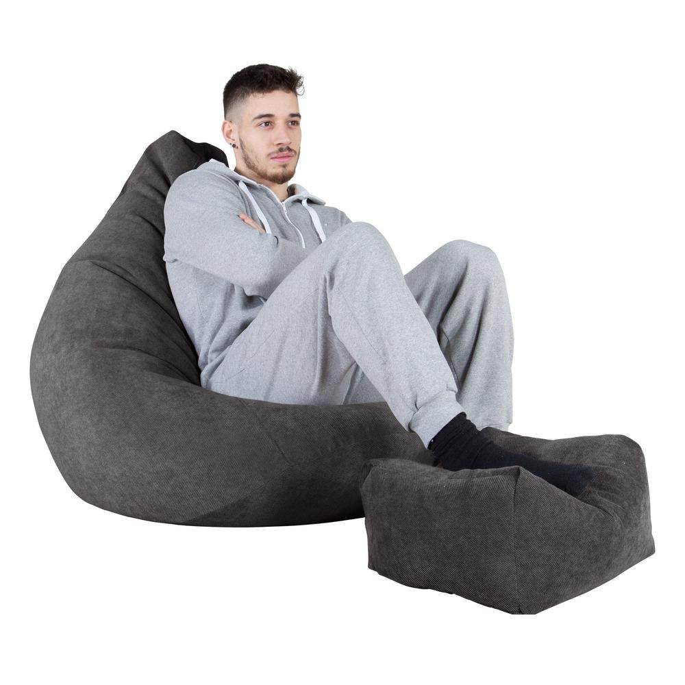 LOUNGE PUG®, Säkkituoli Lepotuoli, Tuoli, Bristol-kankaasta Grafiitti