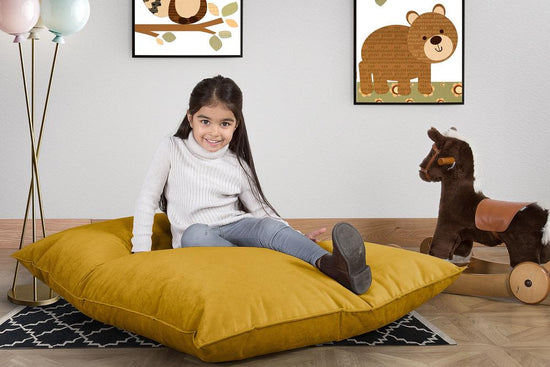 LOUNGE PUG®, Junior Lasten Säkkituoli, Säkkituoli Nuorelle, Sametti Kulta